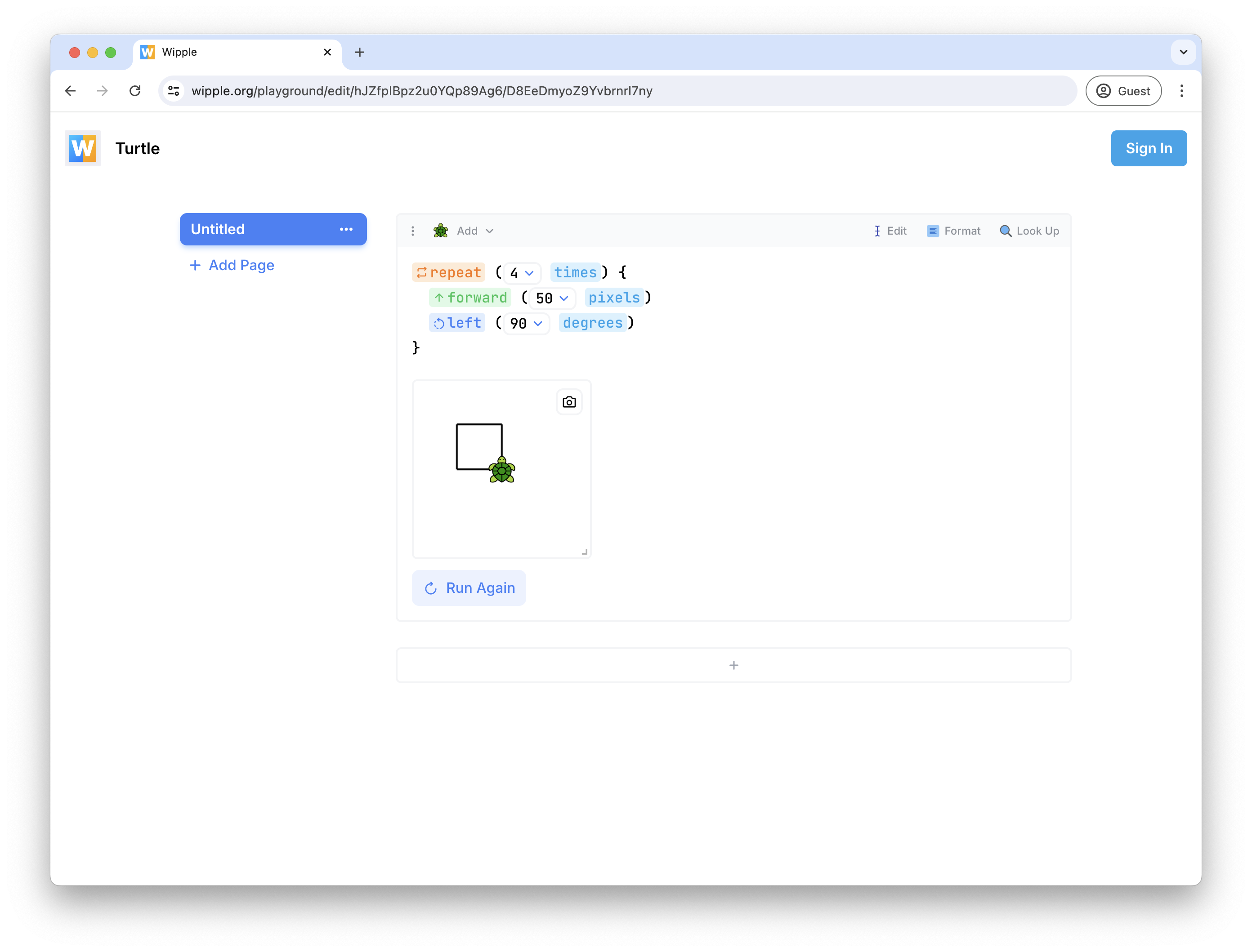 Wipple Playground code editor